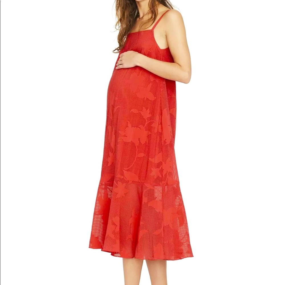 Hatch maternity red orange the Paola Dress, new without tag, super cute!